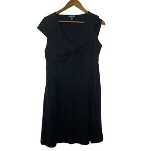 Toad & Co M Black Sleeveless Knit Dress Sustainable Travel Friendly V-neck